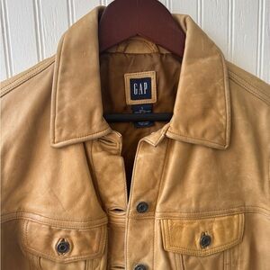 GAP Y2K Leather Trucker Jacket